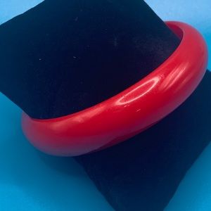 Vintage Red Bakelite Bangle Bracelet
